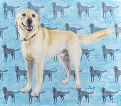 Yellow Labrador Oil Portrait Oil on Canvas, Custom Commission Pet Portrait, Dog Commission 